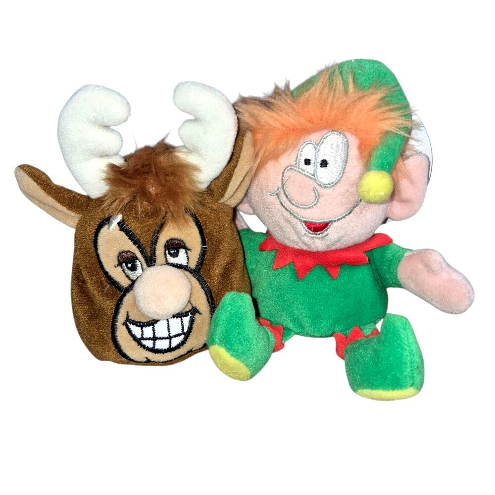 VTG 90s Silly Slammer Limited Edition Christmas Animated Beanbags Set of 2 Works